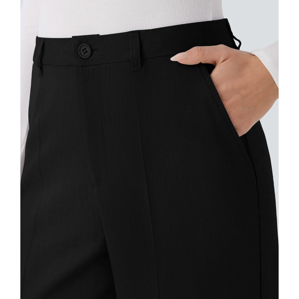 NWT Halara Women's High Waisted Pocket Straight Leg Work Pants Black Size M - Picture 13 of 14